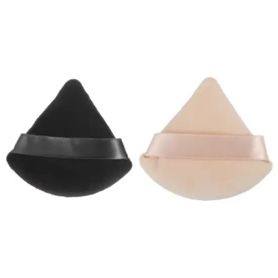 Unique Bargains Loose Powder Puff Face Soft Triangle Puff Blender Beauty Makeup Tool Short Plush 2 Pcs image {10}
