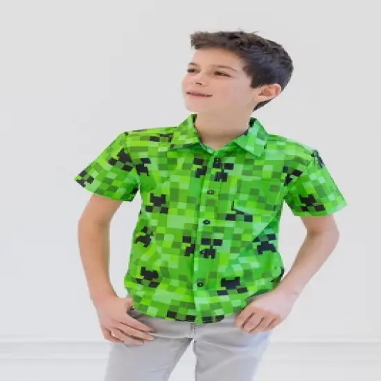 Minecraft Creeper Button Down Dress Shirt image {2}