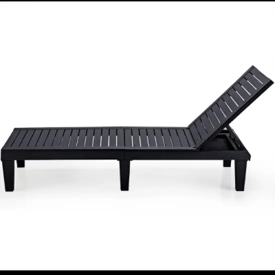 Tangkula Patio Lounge Chair Chaise Recliner Adjustable Backrest Outdoor&Indoor Black/Brown image {9}