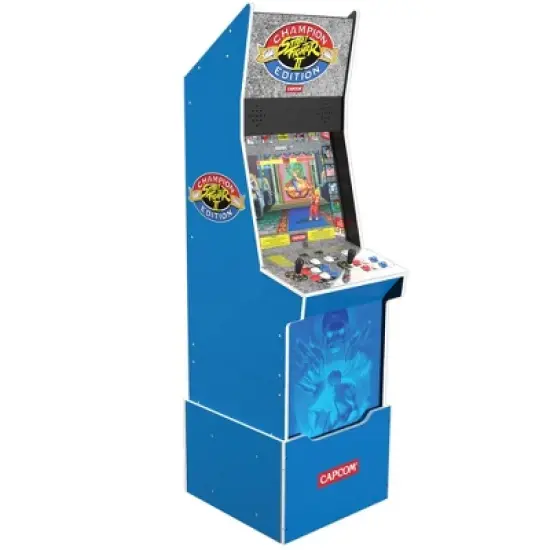 Arcade1Up Street Fighter II Champion Edition Home Arcade with Riser and Stool image {2}