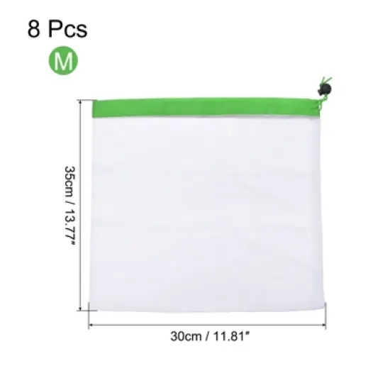 Unique Bargains Washable Reusable Mesh Storage Bags with Drawstring for Fruit Vegetable image {1}