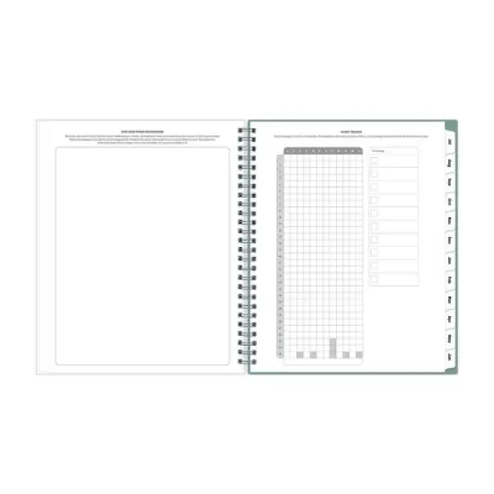 Blue Sky 7"x9" 2025-2026 Weekly/Monthly Wirebound Planner Clear Cover Mushroom Green image {7}