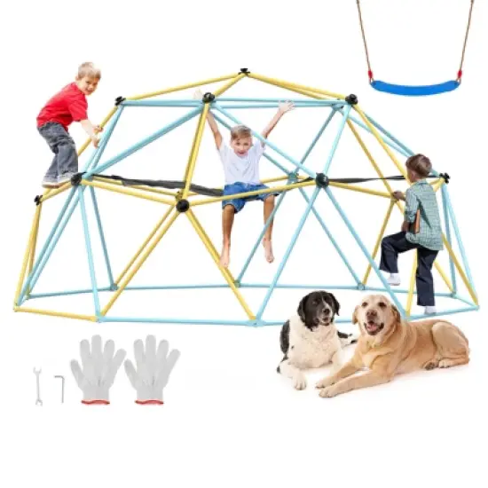 VEVOR Climbing Dome, for Kids 3 to 10 Years Old,10FT Geometric Dome Climber with Hammock and Swing,  Jungle Gym Supports 750LBS and Easy Assembly image {8}