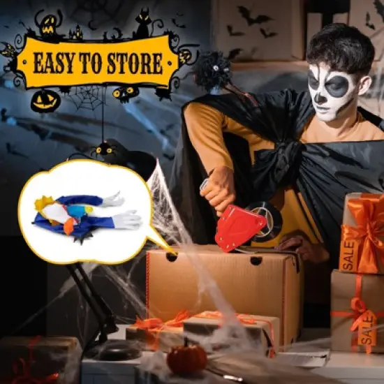 Angel Sar 3.3FT Halloween Inflatable Clown Window Breaker Decoration, LED Light-Up Scary Clown Blow Up for Indoor/Outdoor Yard, Lawn, Party image {7}