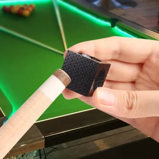 GSE 5-in-1 Pool Cue Tip Cube, Billiard Cue Repair Tool with Scuffer/ Shaper/ Aerator, Multi-Function Cue Maintenance (Black/Blue) image {5}