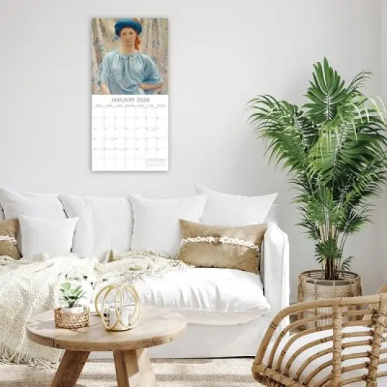 2026 Square Wall Calendar, Pre-Raphaelites, 16-Month Arts & Antiques Theme with 180 Reminder Stickers (12x12 In) image {1}