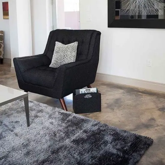 BLU MONACO Magazine Holder - Woven Leather Magazine Basket with Handles - Foldable Design image {4}