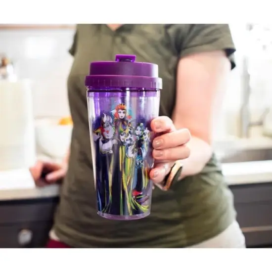 Silver Buffalo Disney Villains "Bad Vibes Only" Double-Walled Plastic Tumbler | Holds 16 Ounces image {2}