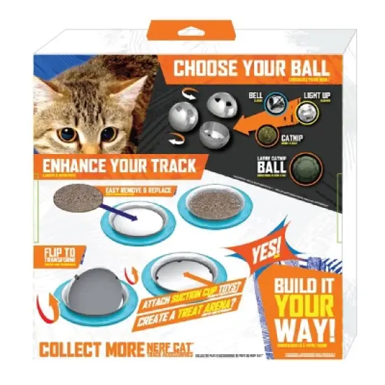 Nerf Cat 15" ABS Cyclone Track Ring Scratcher and LED Ball Cat Toy image {4}
