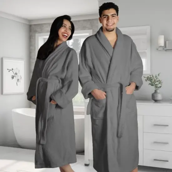 Women's Ultra-Absorbent Cotton Bathrobe by Blue Nile Mills image {5}