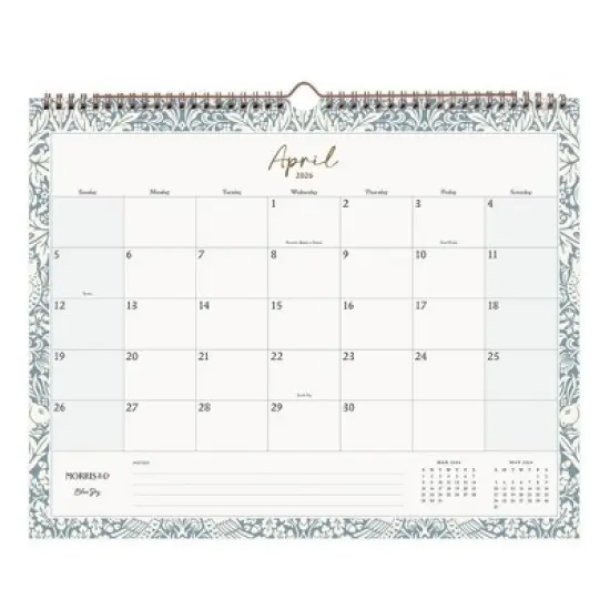 Morris & Co. by Blue Sky 15"x12" 2026&nbsp;Wirebound Monthly Wall Calendar Multi Design image {3}