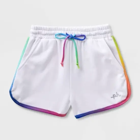 Pride Kids' PH by The PHLUID Project Rainbow Pull-On Shorts - White image {2}