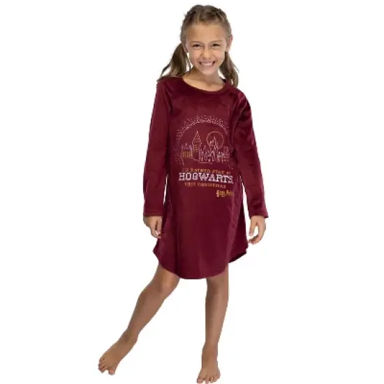 Harry Potter Nightgown I'd Rather Stay At Hogwarts This Christmas Girl's Pajamas image {3}