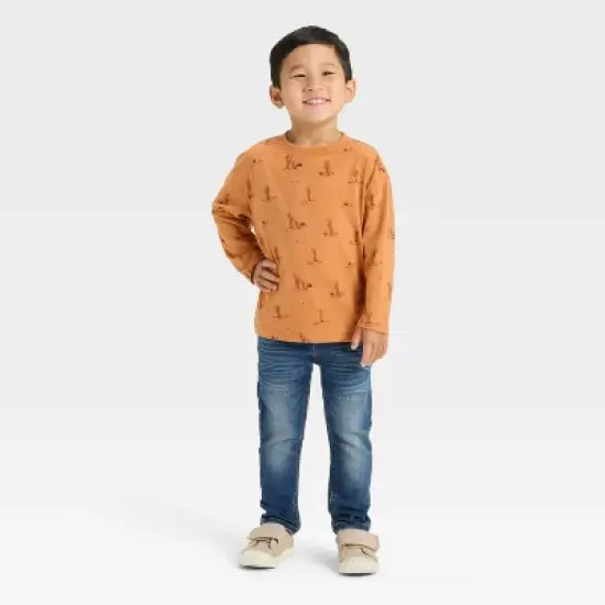 Toddler Boys' Long Sleeve Western Cactus T-Shirt - Cat & Jack&trade; Brown image {2}