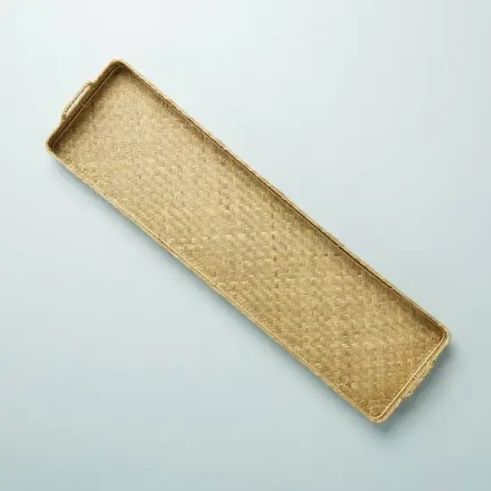 36" Extra-Large Natural Woven Basket Tray - Hearth & Hand&trade; with Magnolia image {2}