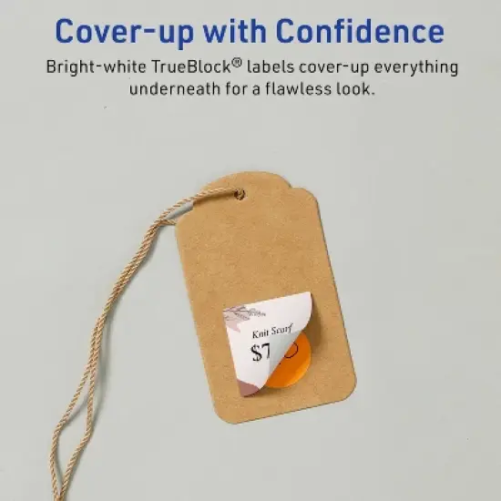 Avery TrueBlock Matte White Paper Labels,  1-1/2" x 1-1/2" Square image {2}