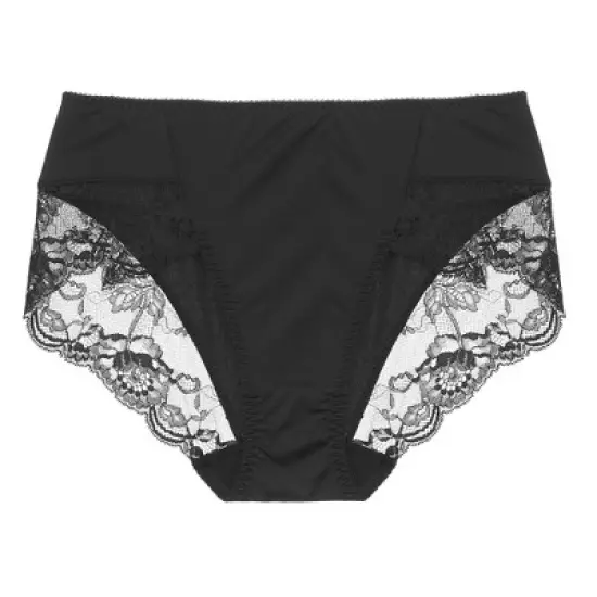 Agnes Orinda Women's Mid-Rise Lace Trim Brief Seamless Underwear image {7}