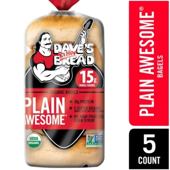Dave's Killer Bread Plain Awesome Organic Bagels - 16.75oz image {6}