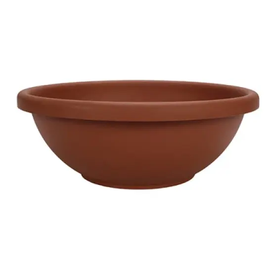 The HC Companies Indoor Outdoor Durable Resin Garden Bowl Planter Pot for Shallow Rooted Plants and Flowers, Terra Cotta image {6}
