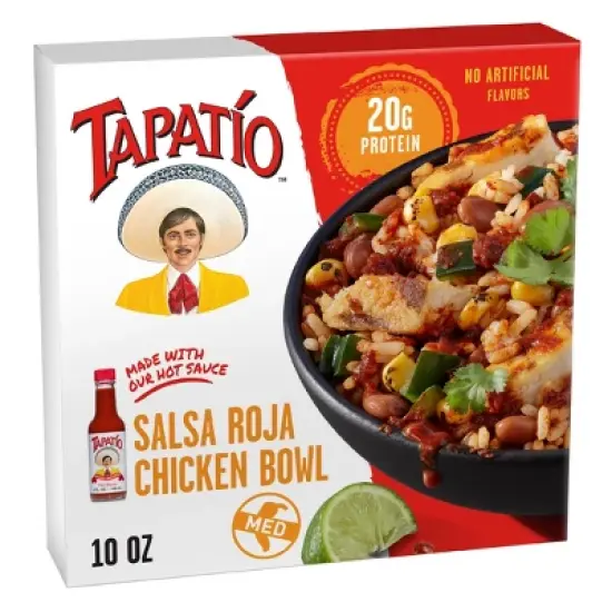 Tapatio Salsa Roja Chicken Burrito Bowl Frozen Mexican Food - 10oz image {7}