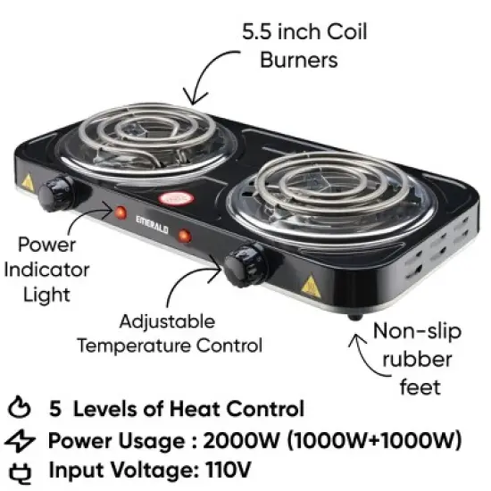 Emerald Double Stove Top Burner image {4}