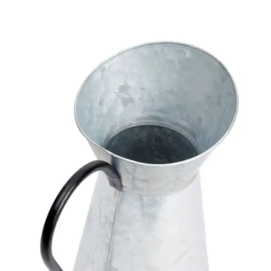 Juvale Rustic-Style Galvanized Pitcher Vase with Handle, Metal Watering Can for Farmhouse-Style Home Decor, Table Centerpieces, 12 In image {6}