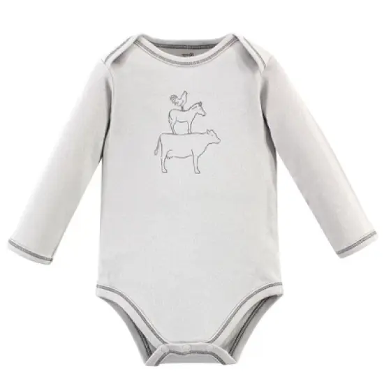 Touched by Nature Organic Cotton Long-Sleeve Bodysuits 5pk, Farm Friends image {5}