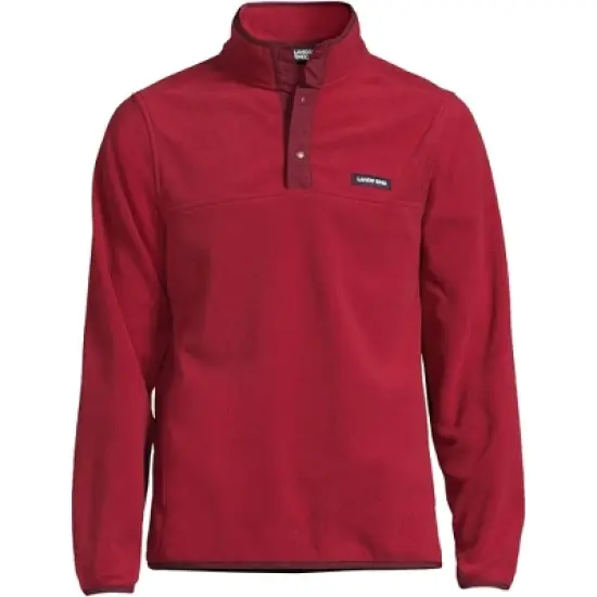 Lands' End Men's Heritage Fleece Snap Neck Pullover Top image {3}
