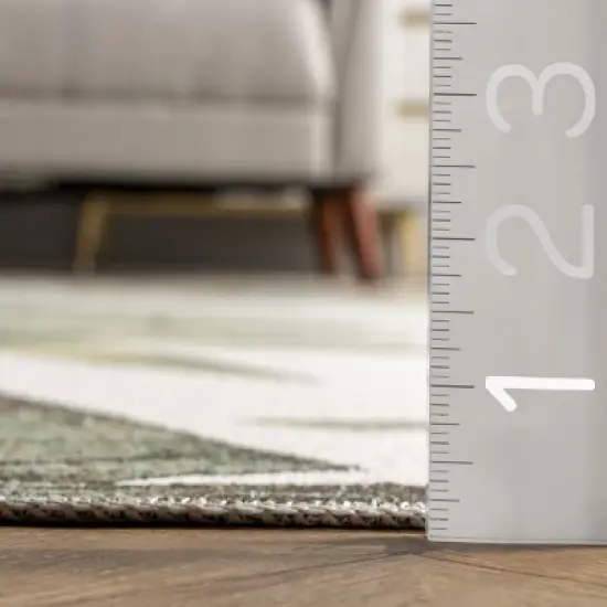 nuLOOM Elen Machine Washable Natural Leaves Area Rug image {2}