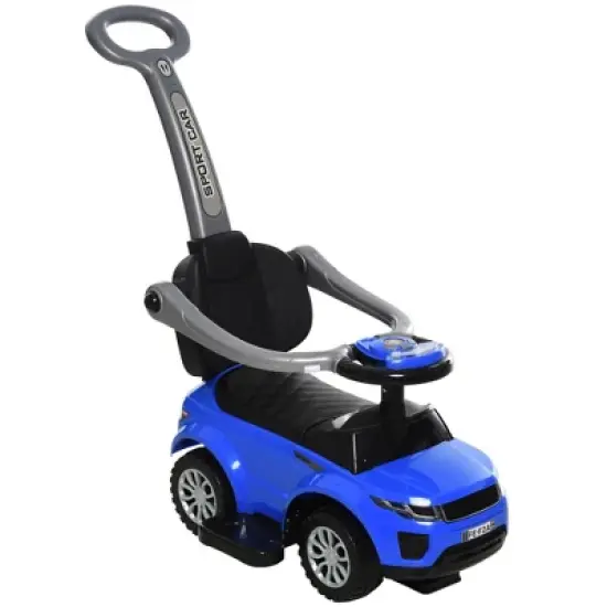 Aosom 3 In 1 Push Cars for Toddlers Kid Ride on Push Car Stroller Sliding Walking Car with Horn Music Light Function Secure Bar Ride on Toy for Boy Girl 1-3 Years Old image {7}