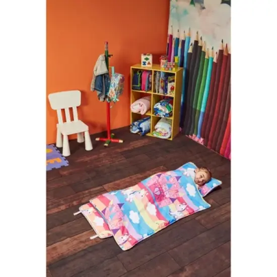 Everyday Kids Unicorn Nap Mat with Removable Pillow &ndash; Soft, Roll-Up Sleeping Bag for Kids Ages 3&ndash;6 &ndash; Great for Preschool, Daycare & Travel image {1}