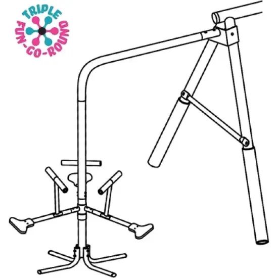 XDP Recreation Triple Fun Go Round 360 Degree Outdoor Spinning and Twirling Kids Playground or Backyard Ride for Up To 3 Children image {2}