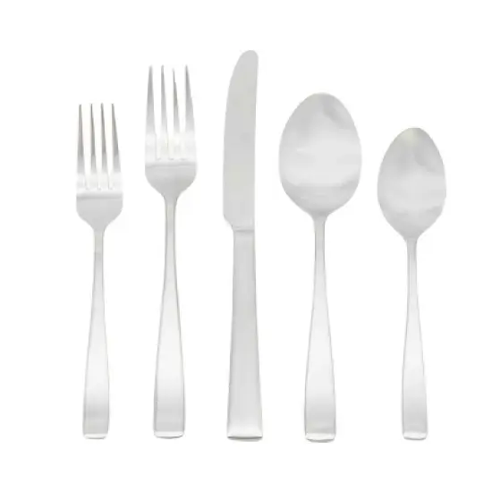 Godinger Silver 45pc Wayland Matte Stainless Steel Flatware Set: Service for 8, Dishwasher-Safe, Includes Serving Fork & Spoons image {4}