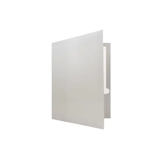 JAM Paper Laminated Glossy 3 Hole Punch Two-Pocket School Folders Silver 385GHPSIC image {2}