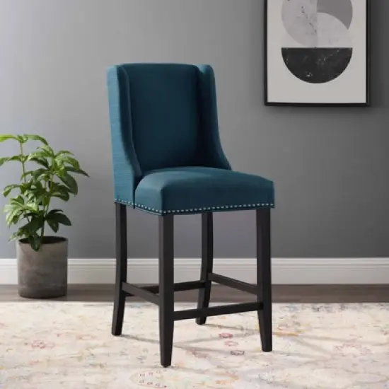 Baron Upholstered Fabric Counter Height Barstool - Modway image {7}