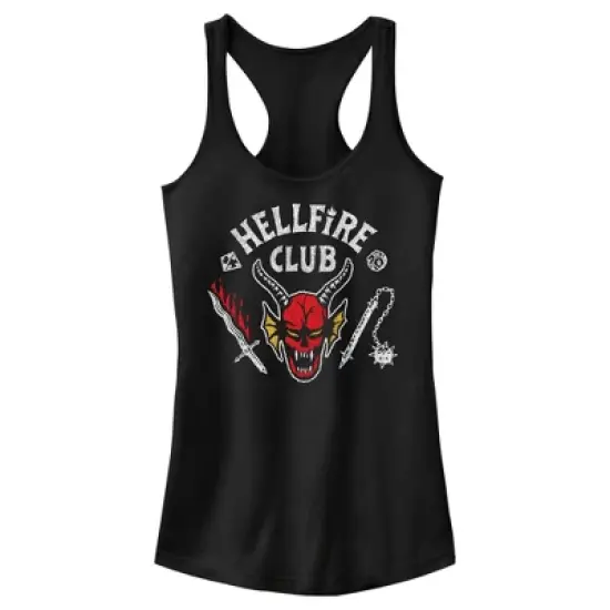 Junior's Stranger Things Hellfire Club Costume Racerback Tank Top image {4}