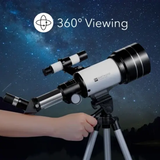 Dartwood Astronomical Telescope - 360&deg; Rotational Telescope - Multiple Eyepieces Included for Different Zoom (Black/White, 3 Pack) image {5}