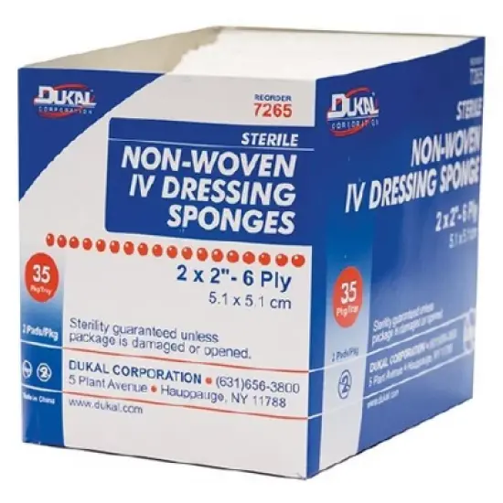 Dukal Non-Woven Sterile IV Dressing Sponges 2" x 2", 35 Ct image {4}