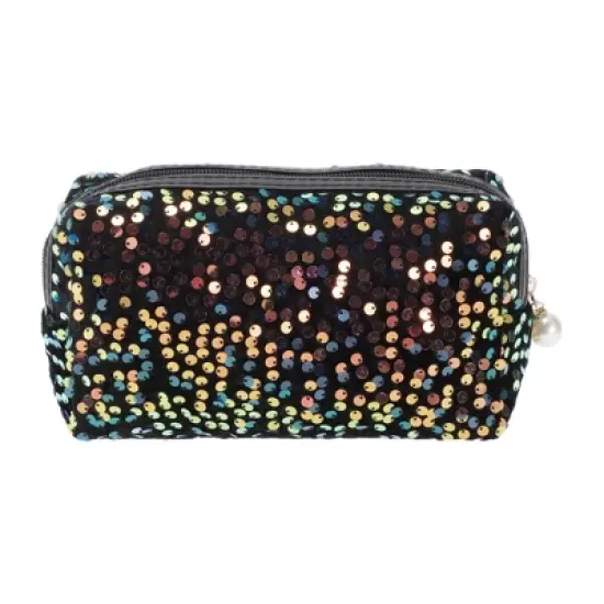 Unique Bargains Women Portable Sequin Makeup Bag 1 Pc image {4}