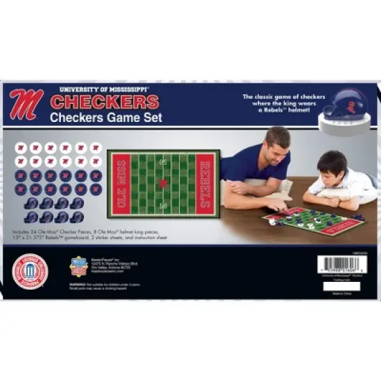 MasterPieces Officially licensed NCAA Ole Miss Rebels Checkers Board Game for Families and Kids ages 6 and Up image {2}