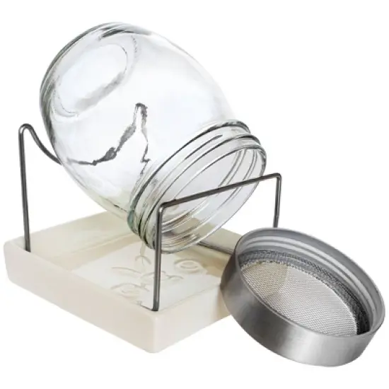 Tribest GEO Sprouting Jar System with Stainless Steel Rack and Ceramic Base Plate &ndash; Clear image {3}