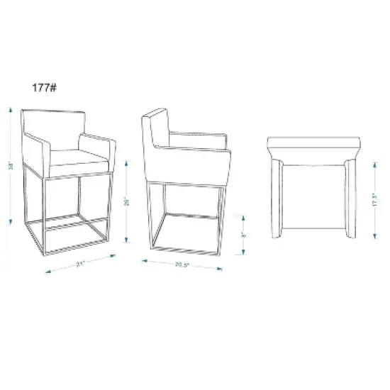 Ambassador Metal Counter Height Barstool - Manhattan Comfort image {6}