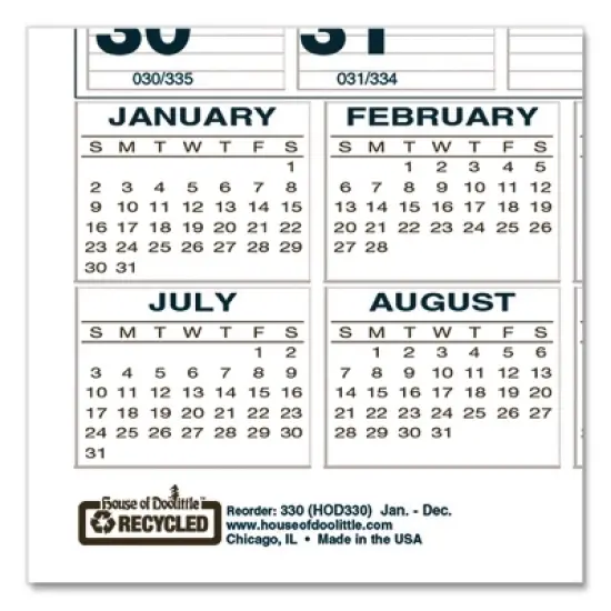 House of Doolittle Bar Harbor Recycled Wirebound Monthly Wall Calendar 12-Month January 2026 to December 2026 White image {3}