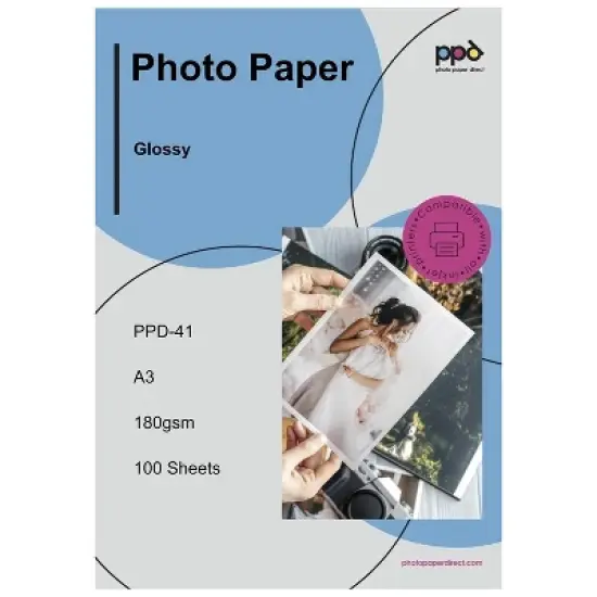 PPD Glossy Photo Paper 11x17" 50 sheets 180 gsm for Inkjet Printers image {7}