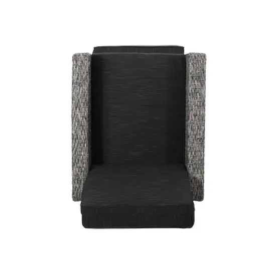 Murdock Outdoor Wicker Recliner - Black/Dark Gray - Christopher Knight Home image {7}