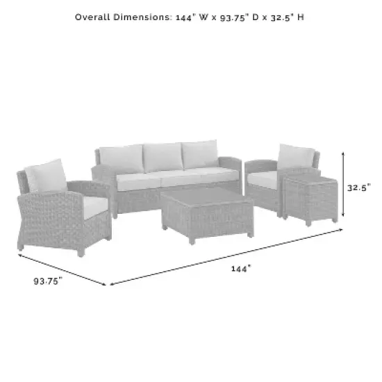 Bradenton 5pc Outdoor Wicker Sofa Set - Crosley
 image {11}