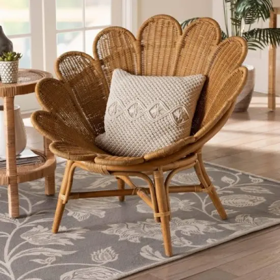 bali & pari Blossom Rattan Accent Flower Chair Honey image {2}