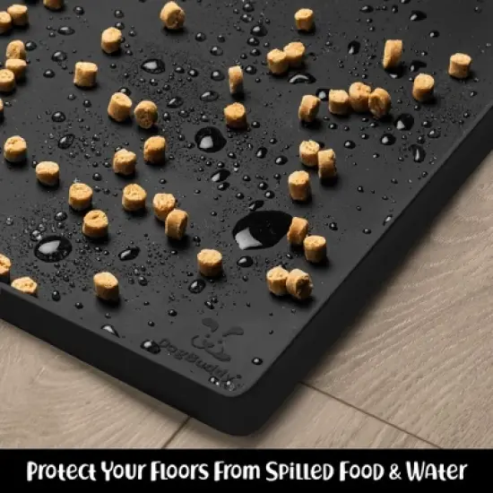 DogBuddy Dog Food Mat, Waterproof Mat for Dog Bowls, Silicone Mat for Dog Food and Water Bowl, Nonslip Rubber Pet Food Mat image {4}