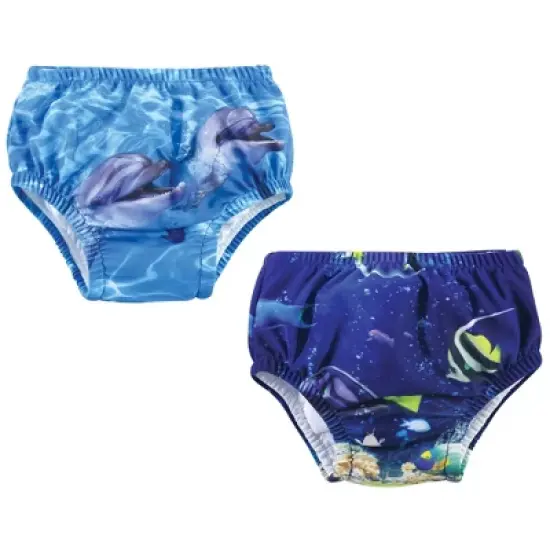 Hudson Baby Infant and Toddler Unisex Swim Diapers, Coral Reef Dolphin image {4}