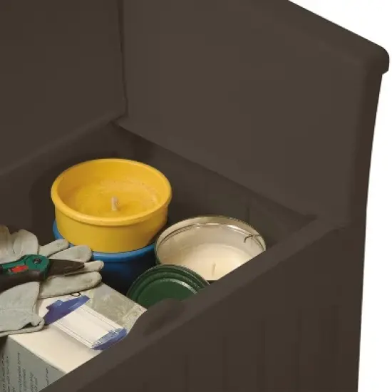 Resin Storage Patio Seat 31 Gallon Java - Brown - Suncast image {2}